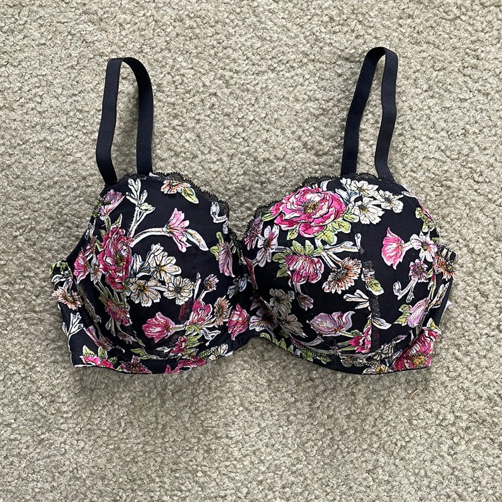 Victoria’s Secret floral lined Demi bra
